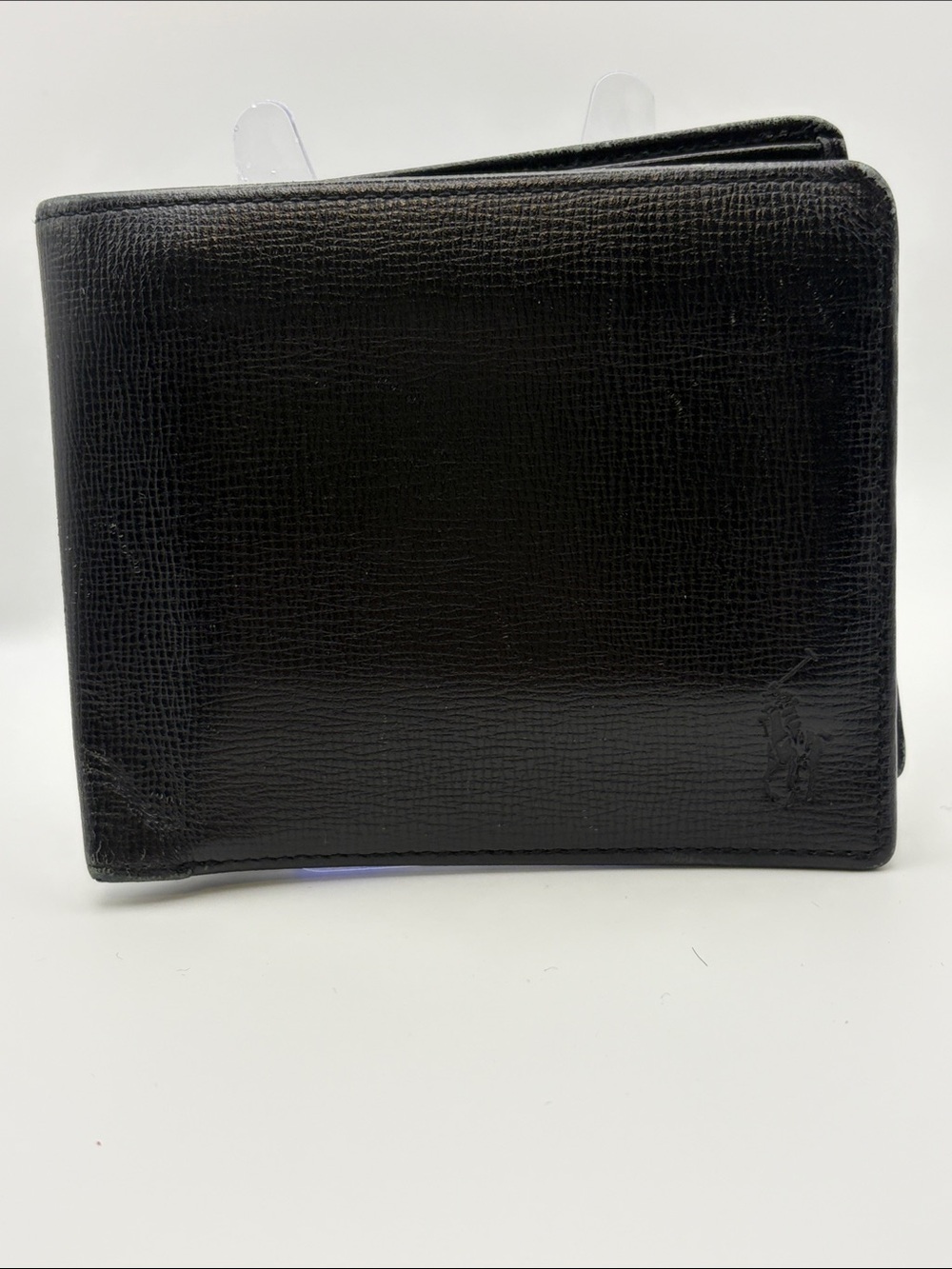 Black Leather Ralph Lauren Polo Men's Bi-Fold Wallet